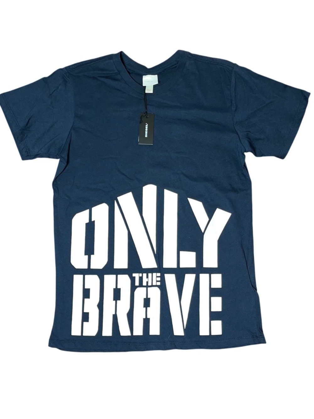 Diesel Black White Only The Brave Short Sleeve Tee Shirt Boys Logo NWT 10